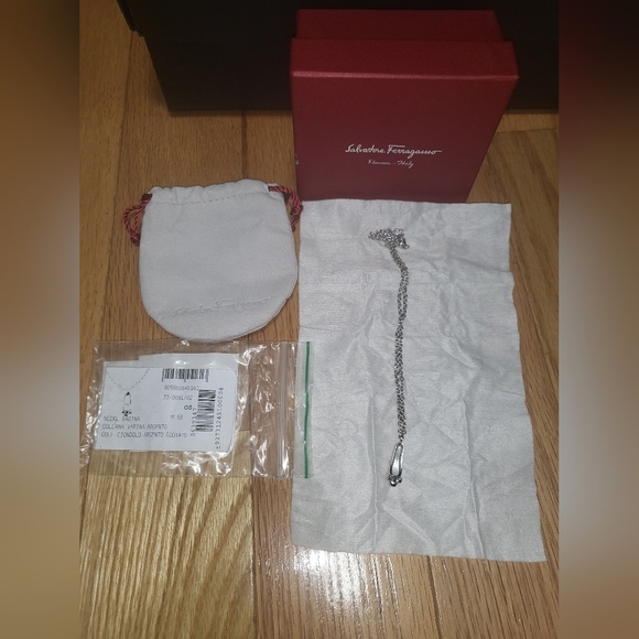 21. AUTHENTIC SALVATORE FERRAGAMO BALLET SHOE CHARM NECKLACE - Picture 2 of 8